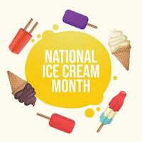 National Ice Cream Month design template good for celebration usage. Ice cream illustration. eps 10. flat design. vector