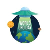 World UFO day design template good for celebation usage. UFO illustration. flat design. eps 10. vector