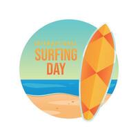 International Surfing Day design template good for celebration usage. Surfing image. sorfboard. eps 10. vector