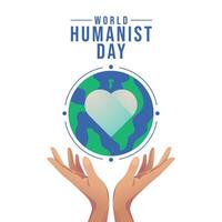 World Humanist Day design template good for celebration usage. hand and globe design. flat design. eps 10. vector