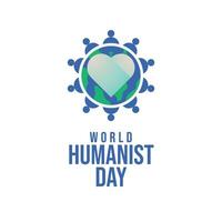 World Humanist Day design template good for celebration usage. hand and globe design. flat design. eps 10. vector