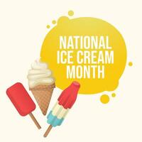 National Ice Cream Month design template good for celebration usage. Ice cream illustration. eps 10. flat design. vector