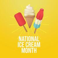 National Ice Cream Month design template good for celebration usage. Ice cream illustration. eps 10. flat design. vector