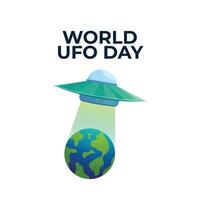 World UFO day design template good for celebation usage. UFO illustration. flat design. eps 10. vector