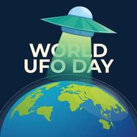 World UFO day design template good for celebation usage. UFO illustration. flat design. eps 10. vector