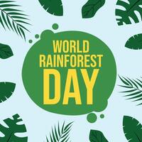 World Rainforest Day design template. rainforest leaf design. flat design. eps 10. vector