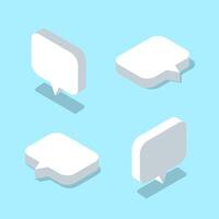 Set of isometric Speech bubble icons vector