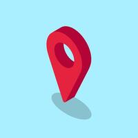 Isometric location Icon illustration on blue background vector