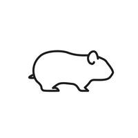 Guinea pig or Hamster icon design. Isolated linear small pet flat illustration vector