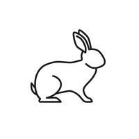 Rabbit flat line icon for web. Bunny linear illustration. Black outline modern hare pictogram design vector