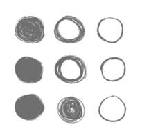 Set of hand drawn circles isolated on white background vector