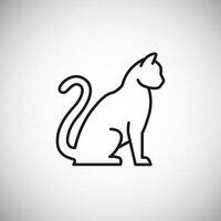 Cat outline Icon design. Linear feline symbol for web. Sitting cat illustration vector