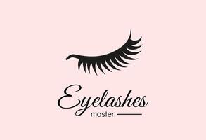 Eyelashes symbol. Business card for lash maker on a pink background vector