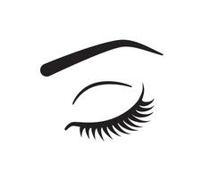 Single eye icon. Closed woman's eye illustration vector