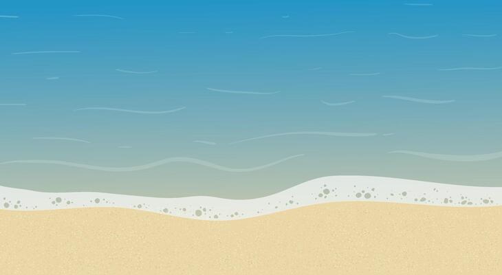 Summer holiday on the bach. Ocean waves background. Seashore with sand and blue water