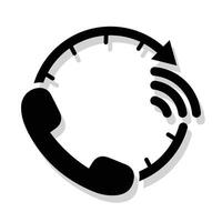 Telephone service circle outline logo vector