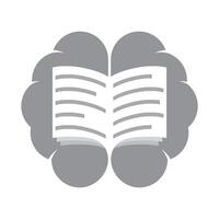 Brain book logo design vector