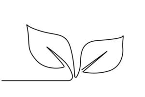 plant leaf grow new one single line art vector