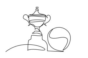 sports trophy victory ball victory success line art vector