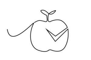 apple health diet calories check like line art vector