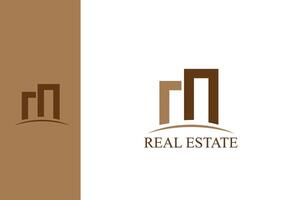 m and n letters building city real estate business logo concept vector