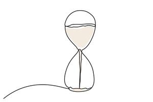 hourglass object move timer line art vector