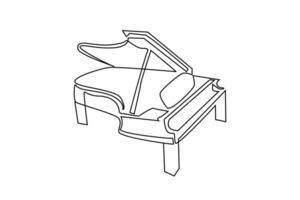 piano musical instrumento línea Arte vector