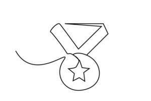 premio medallón victoria primero estrella línea Arte vector