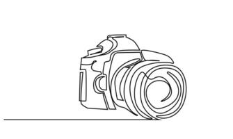 modern dslr professional camera object one single line art vector