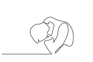man business man tired sleep sleepy overtime line art vector