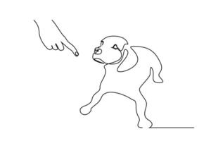 persona advertencia perro animal pipí incorrecto disciplina señalando línea Arte vector