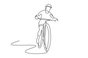 young person bike activity racing outside safe headrest lifestyle line art vector