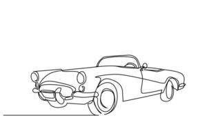 american retro classic elegant old car object line art vector