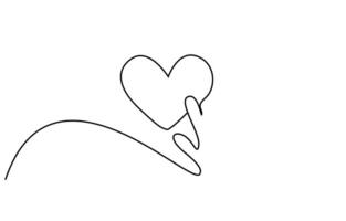 human hand holding heart sign symbol line art vector
