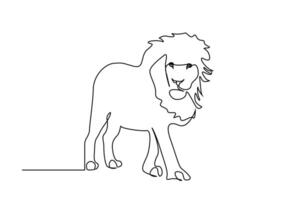 old lion animal standing full length line art vector