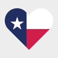 Texas State Flag illustration. Texas Flag. Texas State Heart Flag. vector