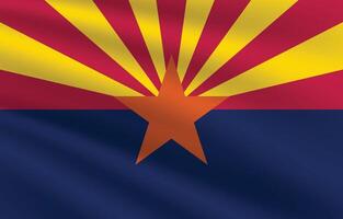 Arizona State Flag illustration. Arizona Flag. Waving Arizona State Flag. vector