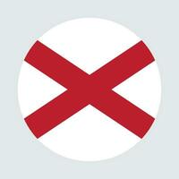 Alabama State Flag illustration. Alabama Flag. Alabama State Round Flag. vector