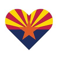 Arizona estado bandera ilustración. Arizona bandera. Arizona estado corazón bandera. vector