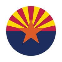 Arizona State Flag illustration. Arizona Flag. Arizona State Round Flag. vector