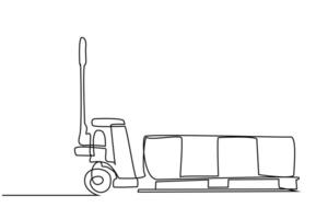 industry forklift packages logistics objects nobody line art vector