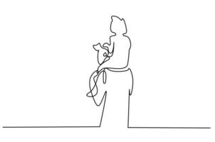 family parent father daughter having fun hugging line art vector