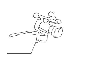 professional camera recording press film object line art vector