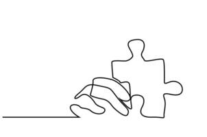 human hand puzzle hold solution proposal concept vector