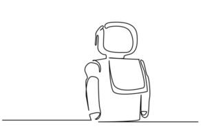 robot service assistant chat technology line art vector