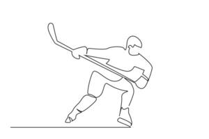 ice hockey athlete sport game play line art vector