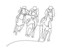 caballo carreras jockey grupo personas deporte estilo de vida línea Arte vector