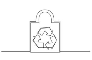 recycling sign bag ecological object life line art vector