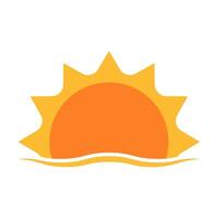 A half sun is setting downwards icon sunset concept for graphic design, logo, website, social media, mobile app, UI illustration vector