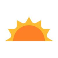 A half sun is setting downwards icon sunset concept for graphic design, logo, website, social media, mobile app, UI illustration vector